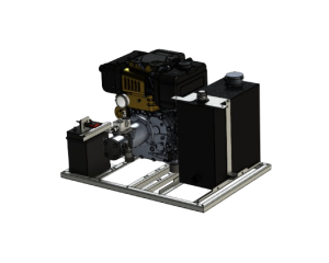Hydraulic generator power unit with 10 hp diesel engine